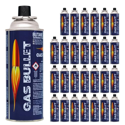 Gas Bullet ® 28 x Gaskartuschen 227g | Typ: Bajonett-Ventilkartusche | Outdoor Camping von Gas Bullet