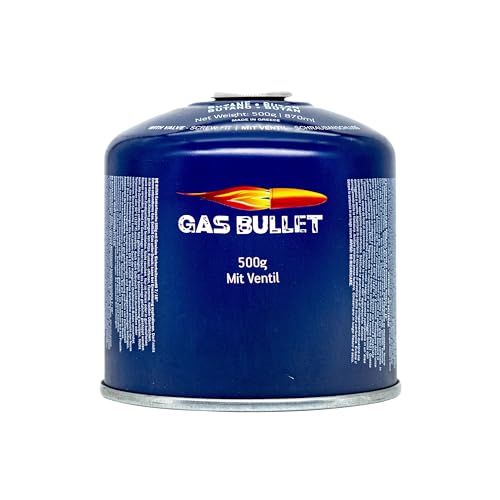 Gas Bullet Gaskartusche 500g passend für Gaskocher mit Schraubventil, (2) von Gas Bullet