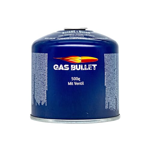 Gas Bullet Gaskartusche 500g passend für Gaskocher mit Schraubventil, (1) von Gas Bullet