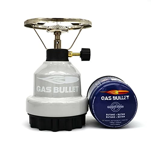 Gas Bullet Gaskocher für 190g Stechkartuschen - Butan/Propan Gas - Outdoor Camping von Gas Bullet