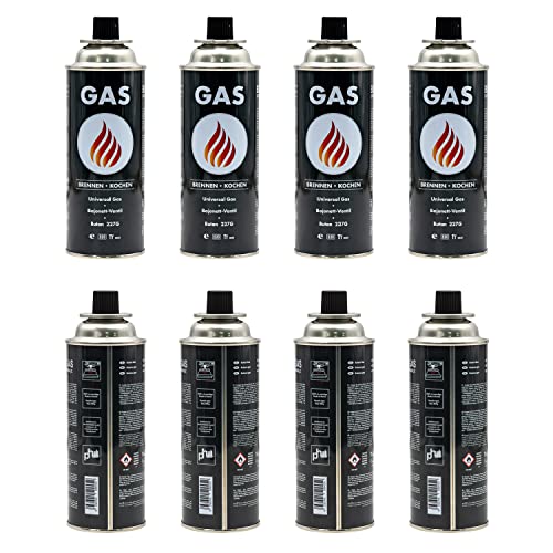 Gaskartusche Butan 4 x 227g - Ideal für Campingkocher, Gasheizung oder Unkrautbrenner, Typ MSF-1a, Gaspatrone für Camping, BBQ und mehr von Gas Bullet
