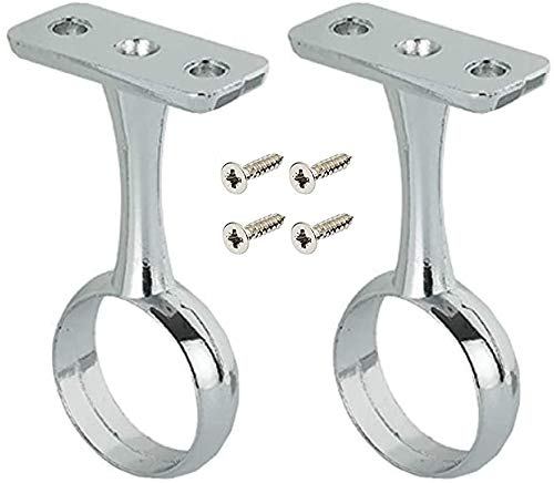 2 x Mittelträger für Kleiderstange 25 mm Chrom von Gas N Pow3r