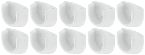 Weiße Schienenendstützen, zur Verwendung mit ovalen Kleiderstangen, 20 mm, 10 Stück von Gas N Pow3r