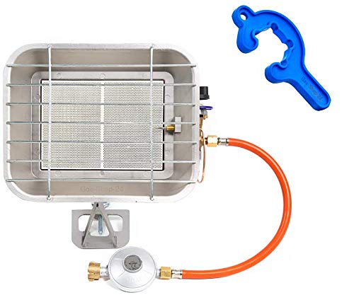 4,6 kW Gas Keramik Infrarotheizung + Zubehör - Camping Gasheizung Infarot Gasheizer Wärmestrahler (Aufsatzstrahler Campingheizung, Heizung, Werkstatt Infrarotstrahler Terrasse) von Gas-Shop-24