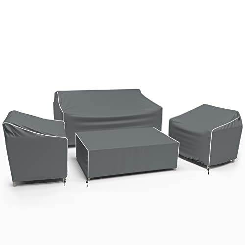 Gasadar Terrassenmöbel-Abdeckungen, 4 Stück, wasserdichte Abdeckungen für Gartenmöbel, Terrassenmöbel-Set, Grau Gasadar Terrassenmöbel-Abdeckungen, 4 Stück, wasserdichte Abdeckungen für Gartenmöbel, Terrassenmöbel-Set, Grau von Gasadar