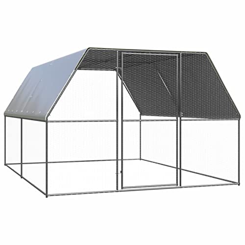 Gaseeto Outdoor Hühnerstall XXL 3x4x2 m Outdoor-Hühnerkäfig Geflügelstall Hühnerhaus Vogelkäfig Hühnergehege Kaninchenkäfig Freilaufgehege,Hühnervoliere Hühnergehege Kleintierstall Verzinkter Stahl von Gaseeto