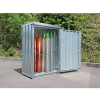 SAFE Gasflaschen-Lagercontainer mit Bodenrahmen, HxBxT 2.250 x 1.420 x 1.080 mm von SAFE