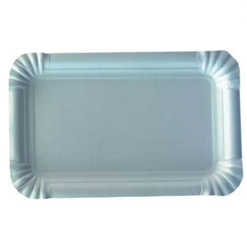 Gastro-Bedarf-Gutheil 250 Teller Pappe eckig 10 cm x 16 cm weiss Pappteller von Gastro-Bedarf-Gutheil