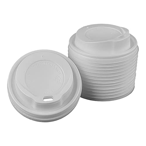 Gastro-Bedarf-Gutheil 10 Weiße Deckel 90mm Durchmesser für Kaffee to Go aus Kunststoff Passend für 200ml Pappbecher von Gastro-Bedarf-Gutheil