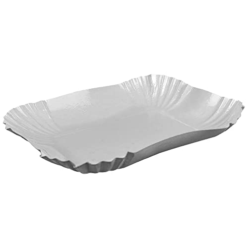 Gastro-Bedarf-Gutheil 1000 Weiße einweg Pappschalen Pappschüsseln für z.B Currywurst und Pommes Pappteller 13x18x3cm von Gastro-Bedarf-Gutheil