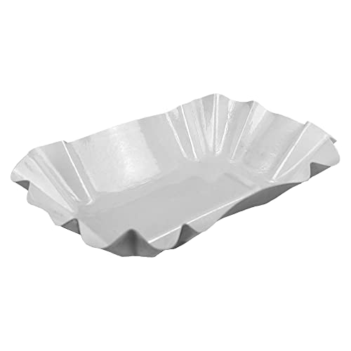 Gastro-Bedarf-Gutheil 125 Weiße einweg Pappschalen Pappschüsseln für z.B Currywurst und Pommes Pappteller 9x14x3cm Beschichtet von Gastro-Bedarf-Gutheil