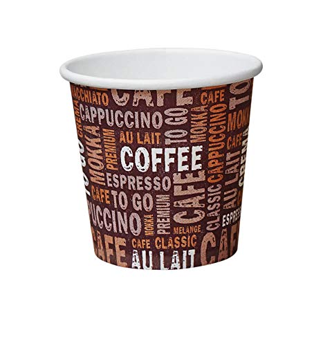 Gastro-Bedarf-Gutheil 200 Premium Kaffeebecher Pappe 100ml / 8oz Pappbecher Einwegbecher EINWEG Coffee to go 0,1 L Top Becher von Gastro-Bedarf-Gutheil