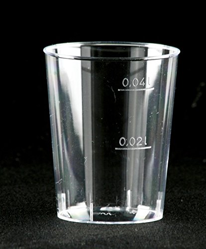 Gastro-Bedarf-Gutheil 2000 x Schnapsglas Plastik mit Eichstrich bei 20-40 ml von Gastro-Bedarf-Gutheil