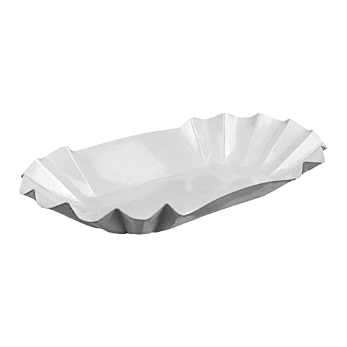 Gastro-Bedarf-Gutheil 25 Weiße einweg Pappschalen Pappschüsseln für z.B Currywurst und Pommes Pappteller 10,5x17,5x3cm von Gastro-Bedarf-Gutheil