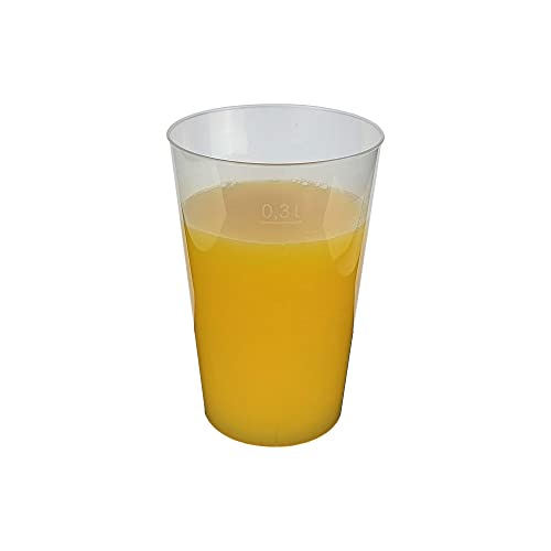 Gastro-Bedarf-Gutheil 25 stabile Trinkbecher 0,3 l Plastikbecher Trinkbecher Cocktailbecher Wasserglas Saftglas Partybecher Bierbecher bruchfest und unzerbrechlich von Gastro-Bedarf-Gutheil