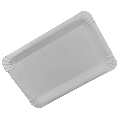 Gastro-Bedarf-Gutheil 250 Teller, Pappe eckig 13 cm x 20 cm weiss Pappteller von Gastro-Bedarf-Gutheil