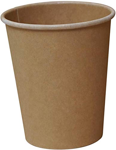 Gastro-Bedarf-Gutheil 50 Bio Kaffeebecher Natur 200 ml / 8 oz Pappbecher Umweltfreundliche Bio-Beschichtung PLA Kompostierbar und biologisch abbaubar Einweg Heißgetränkebecher Tee von Gastro-Bedarf-Gutheil