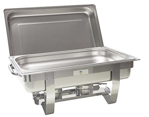 Gastro-Bedarf-Gutheil Chafing Dish Speisenwärmer aus Edelstahl Wärmebehälter Rechaud bestehend aus: 1 Gestell mit Deckelhalterung 1 Wasserbecken Speisebehälter GN 1/1Tiefe 65 mm von Gastro-Bedarf-Gutheil