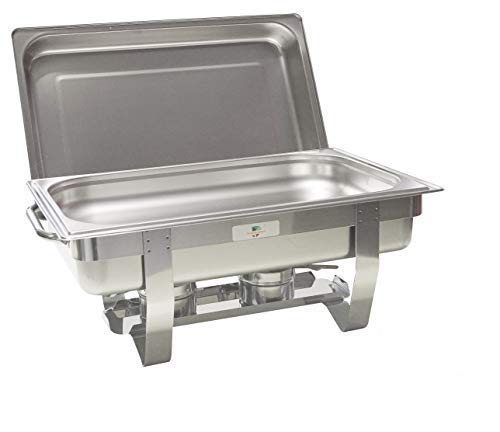 Gastro-Bedarf-Gutheil Chafing Dish mit Speisebehälter GN 1/1Tiefe 65 mm Speisenwärmer aus Edelstahl Wärmebehälter Rechaud von Gastro-Bedarf-Gutheil