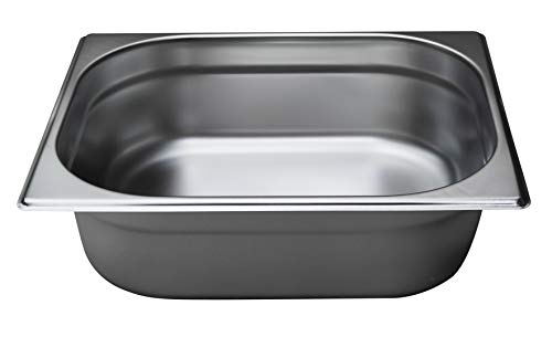 Gastro-Bedarf-Gutheil Gastronormbehälter GN Behälter 1/2 100 mm Tief stapelbar Edelstahl Geeignet für Chafing Dish, Bain Marie, Saladette von Gastro-Bedarf-Gutheil