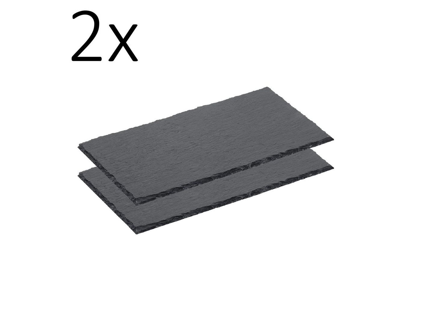Gastro Spirit Servierplatte 2er Set Schieferplatte 26,5 x 16 x 0,5 cm, GN 1/4, schwarz, Schiefer, (Set, 2-tlg., 2er Set), Naturschieferplatten von Gastro Spirit
