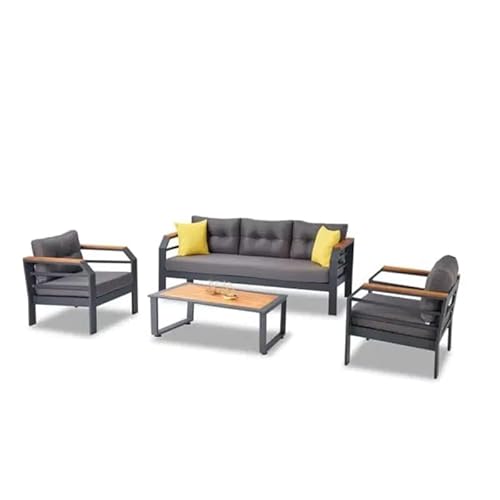 Gartenmöbel Set (Assento Aluminium 3+1+1 mit Tisch Antrazit) von Gastro Uzal