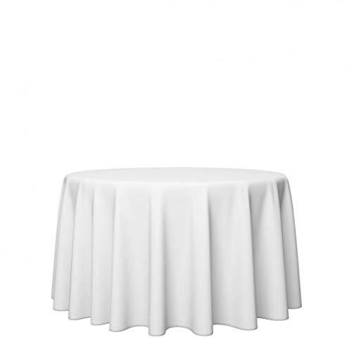 Gastro Uzal Damast Tischdecke Größe wählbar - Gastro Edition Weiss Rund Sanforisiert Tischdecke aus 100% Baumwolle (Ø 160 cm) von Gastro Uzal