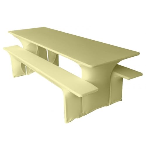Gastro Uzal Festzeltgarniturhussen-Set München (Creme, 220 x 50 x 70 cm) von Gastro Uzal