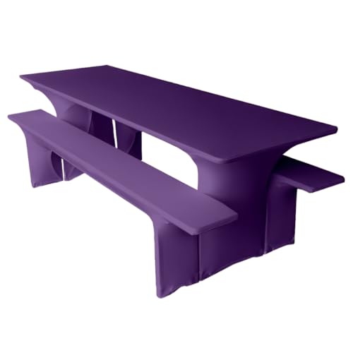 Gastro Uzal Festzeltgarniturhussen-Set München (Lila, 220 x 50 x 70 cm) von Gastro Uzal