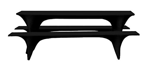 Gastro Uzal Festzeltgarniturhussen Stretch Set 3teilig, schwarz 220x70 cm, Biertischhussen, Bierbankhussen überwurf von Gastro Uzal