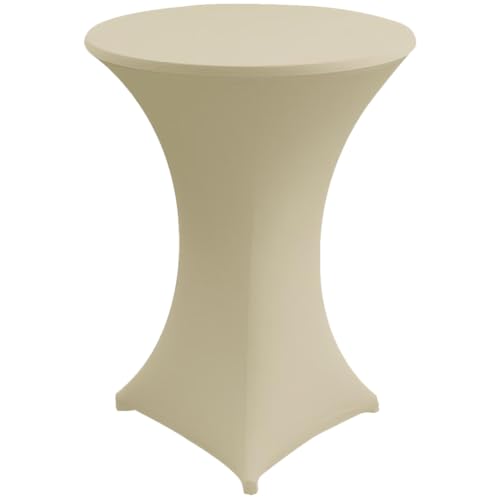 Gastro Uzal Hussen für Stehtische und Bistrotische Stretch Stehtischhussen Größen (Creme, Ø 70-72 cm) von Gastro Uzal