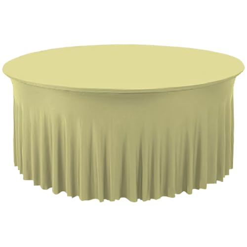 Gastro Uzal Runde Deluxe-Tischhusse (Creme, 120cm) von Gastro Uzal