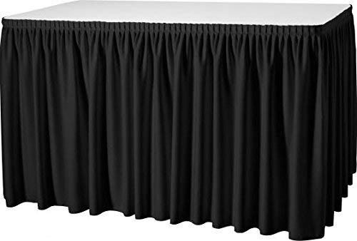 Gastro Uzal Skirting mit Plisséfalte, schwarz | 490 x 73 cm, Büffettisch Skirtings, Tablerock Black von Gastro Uzal