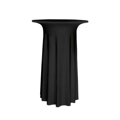 Gastro Uzal Stehtischhusse Deluxe Tischhussen Stretchhusse Husse Hussen Biertischhusse Bierzeltgarnitur für Hochzeit Event schwarz 70 rund cm von Gastro Uzal