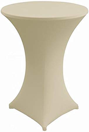 Gastro Uzal Stehtischhusse Stretch Set 2 teilig in Creme/Ecru 80-85 cm rund Tischhusse überwurf Bistrotischhussen von Gastro Uzal