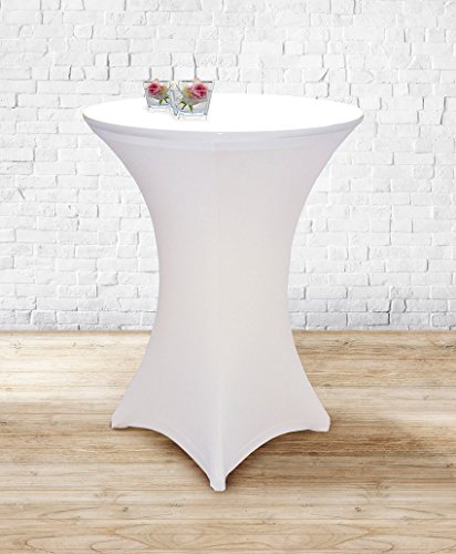 Gastro Uzal Stretch Stehtischhusse Home-Line weiß, 80-85 cm Husse für Stehtische Tischhusse überwurf Bistrotischhussen Stretch von Gastro Uzal