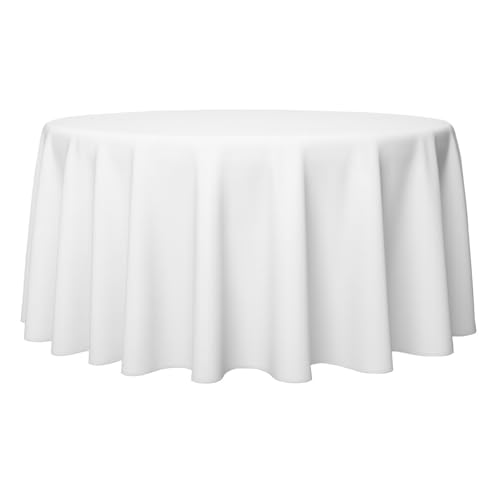 Gastro Uzal runde Tischdecke Damast Weiß für Gastronomie, Catering (240 cm) von Gastro Uzal