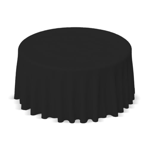 Runde Tischdecke 50% Polyester 50% Baumwolle (Schwarz, 260 cm) von Gastro Uzal