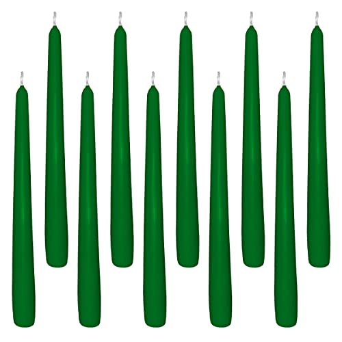 10 Spitzkerzen dunkelgrün 23,5 x 245 mm 10 Spitzkerzen dunkelgrün 23,5 x 245 mm von Gastro
