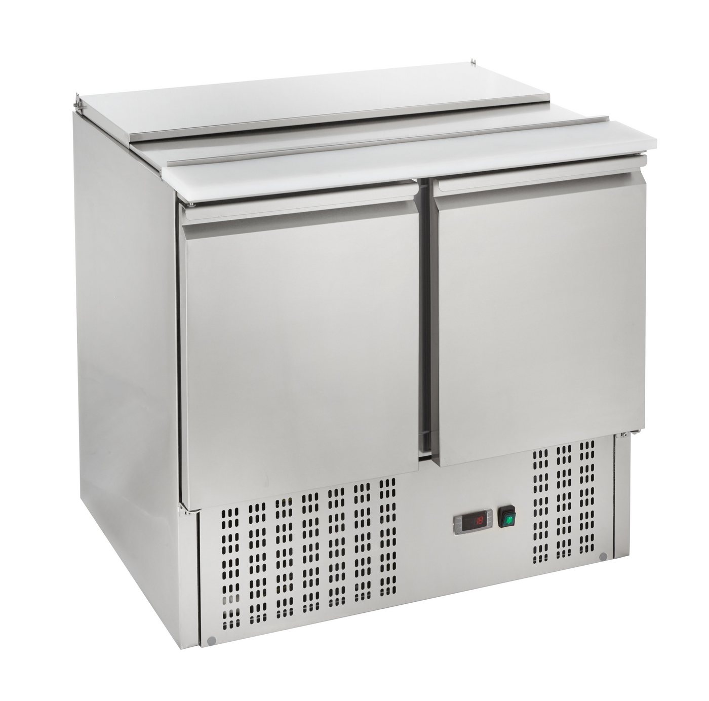 GastroHero Dönergrill GastroHero Saladette ECO 900 mit Kühlung Edelstahl Profi Gastronomie, 235 W von GastroHero