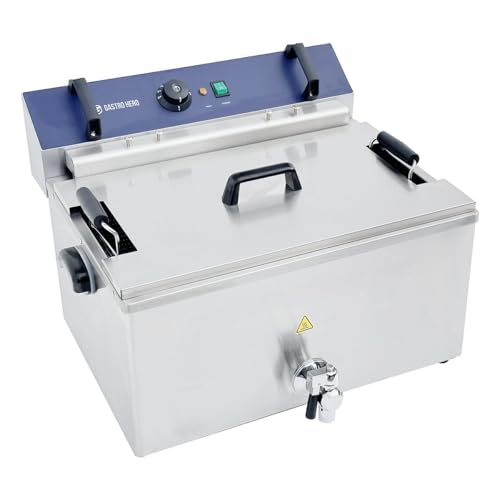 GastroHero Elektro Backwaren-Fritteuse 20,4 L – leistungsstarke 5 kW Fritteuse aus Edelstahl mit Ablasshahn – Profi Tischgerät für Gastronomie & Bäckerei GastroHero Elektro Backwaren-Fritteuse 20,4 L – leistungsstarke 5 kW Fritteuse aus Edelstahl mit Ablasshahn – Profi Tischgerät für Gastronomie & Bäckerei von GastroHero