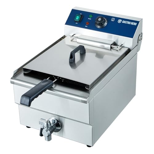 GastroHero Elektro-Fritteuse ECO 13 Liter | 5000W, 400V | Edelstahl | mit Ablasshahn und Frittierkorb | Thermostat | Profi Fritteuse für Gastronomie und Imbiss GastroHero Elektro-Fritteuse ECO 13 Liter | 5000W, 400V | Edelstahl | mit Ablasshahn und Frittierkorb | Thermostat | Profi Fritteuse für Gastronomie und Imbiss von GastroHero