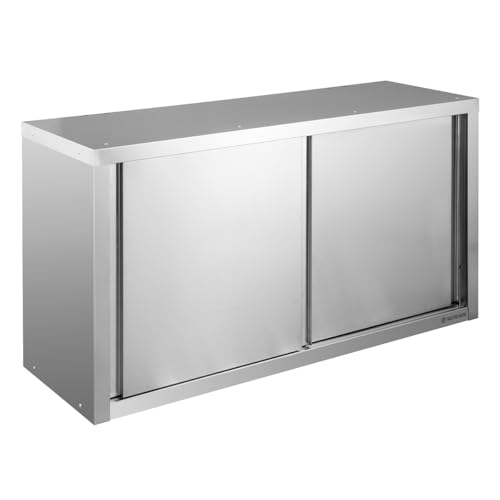 GastroHero Wandhängeschrank 120x40x65 cm I Küchenhängeschränke aus Edelstahl I Hängeschrank Küche mit Schiebetüren I Edelstahl Schrank Gastronomie von GastroHero