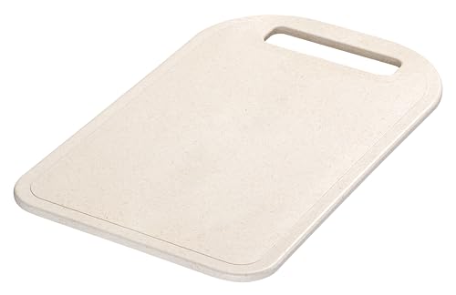 GastroMax Schneidebrett 25x15 cm BIO | Beige | Kunststoff-Schneidebrett mit Griff | Schneiden von Gemüse, Obst, Fleisch und Käse | Lebensmittelsicher | Küche Verwendung | L1 x W25 x H15 cm von Gastromax