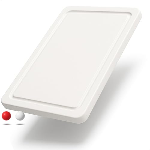 Gastronette Schneidbrett Hackbrett Küchenbrett extra dick rutschhemmende Füße Schneidebrett Küchen Steak Brett mit Saftrinne Tranchierbrett HACCP Konformität weiß 50x30x2 cm Kunststoff BPA free von Gastronette