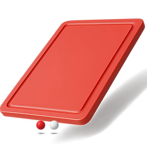 Gastronette Schneidbrett mit Saftrinne Schneidebrett Hackbrett Küchenbrett extra dick rutschhemmende Füße Küchen Steak Brett Saftrille Tranchierbrett HACCP Konform rot 40x25x2 cm Kunststoff BPA free von Gastronette