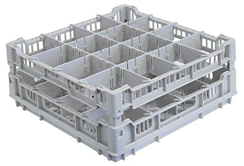 Fries Gläserkorb für Korbträger 390x390mm Breite 395mm Fächergrösse 88x88mm 16 Gläser Höhe 200mm Länge 395mm Nutzhöhe 180mm von Gastroteileshop