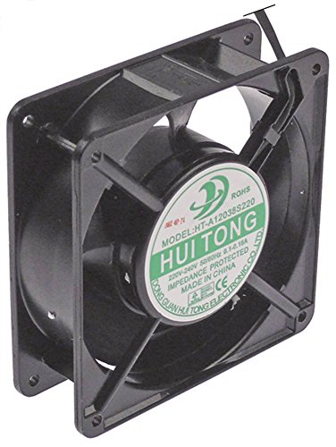 HUI TONG HT-A12038S220 Axiallüfter 22/38,4W 230V AC 50/60Hz Anschluss Stecker Breite 119mm Aluminium Höhe 38mm Kabel 300mm von Gastroteileshop