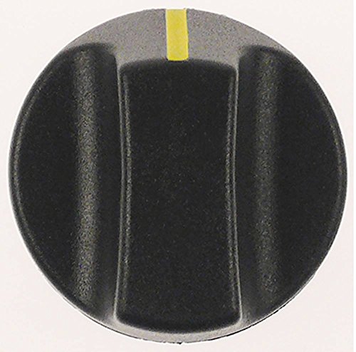 Roller-Grill Knebel Achsabflachung unten ø 40mm schwarz für Achse 6x4,6mm Symbol mit Nullstrich von Gastroteileshop