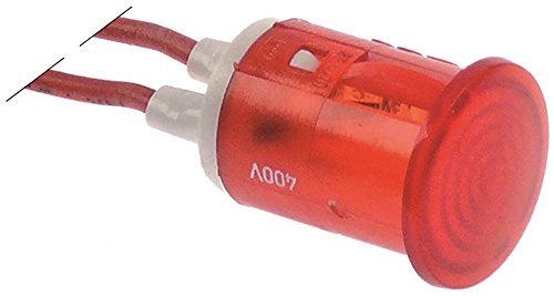 Signallampe rot ø 16mm 230V Isolierung Kabel Silikon Kabel 200mm von Gastroteileshop